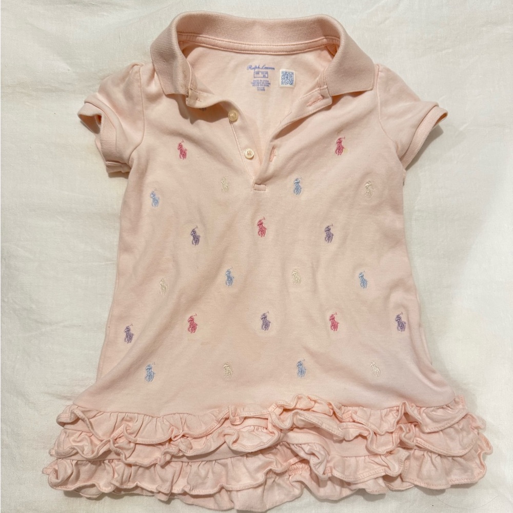 NWOT Ralph Lauren pink embroidered dress 18 months